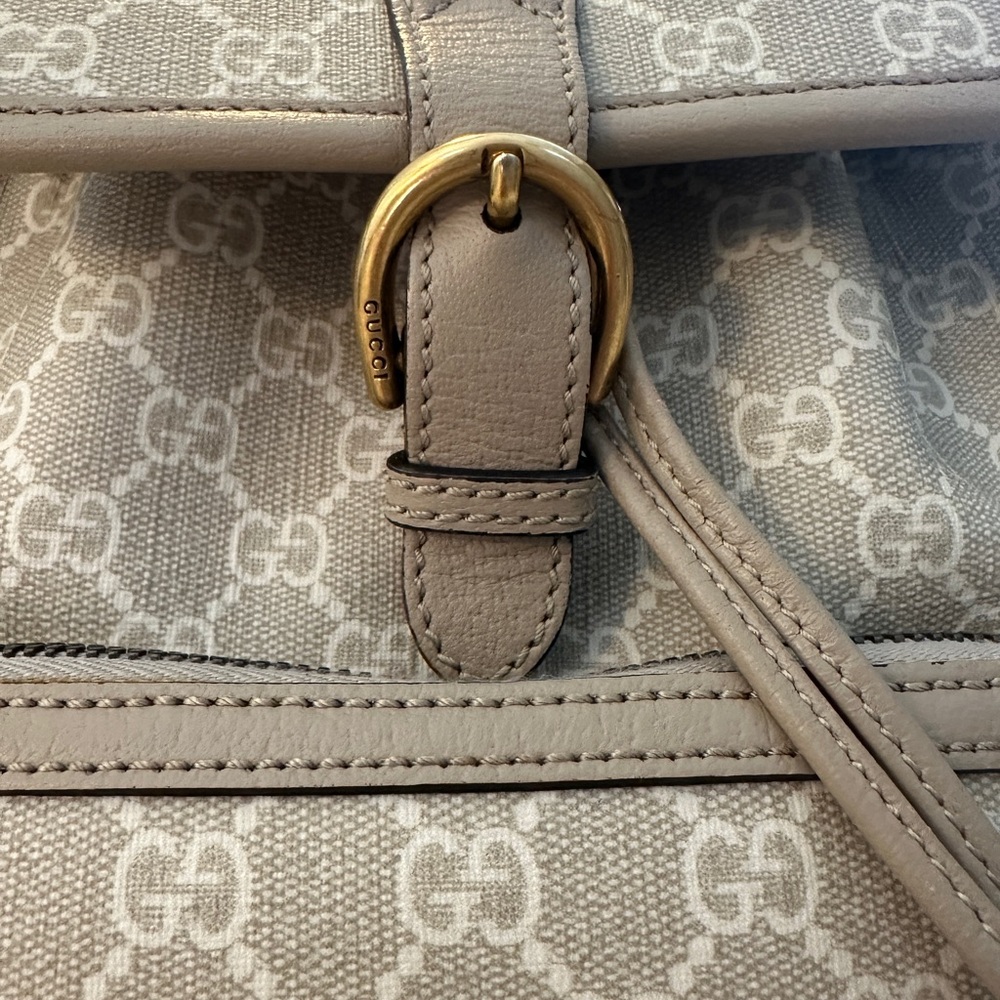 Gucci Ophidia Cream Drawstring Medium Backpack Wi… - image 5